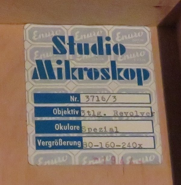 Studio-Mikroskop Werksluftschutz 1944
