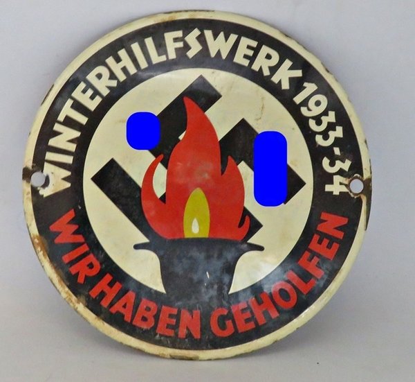 Emailleschild Winterhilfswerk 1933-34